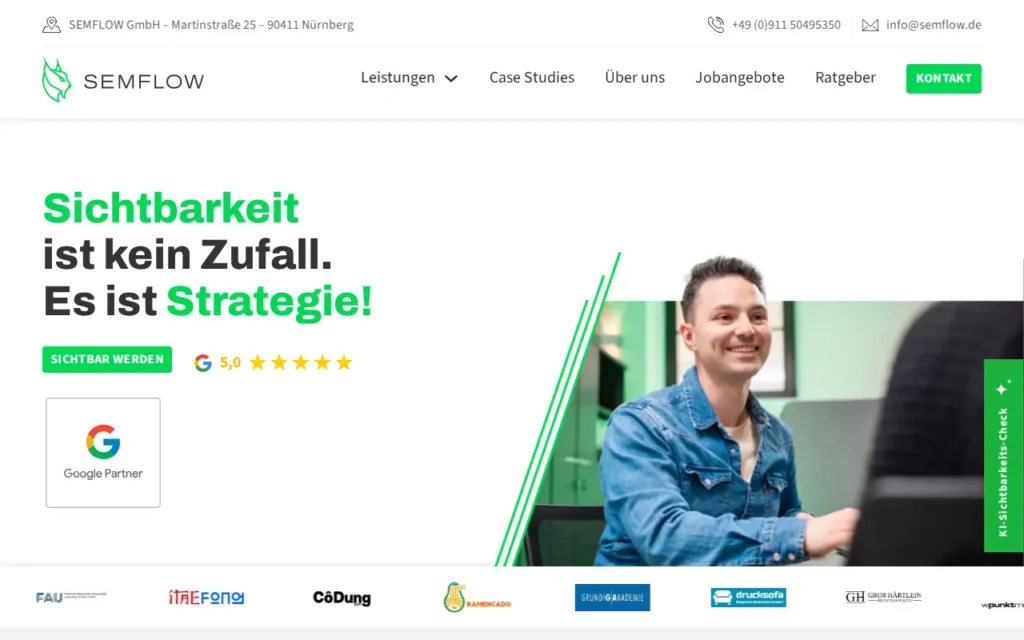 Startseite von SEMFLOW GmbH