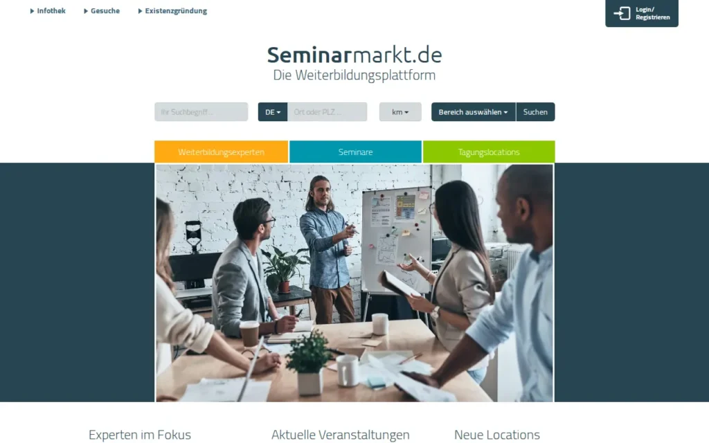 Startseite von Seminarmarkt.de
