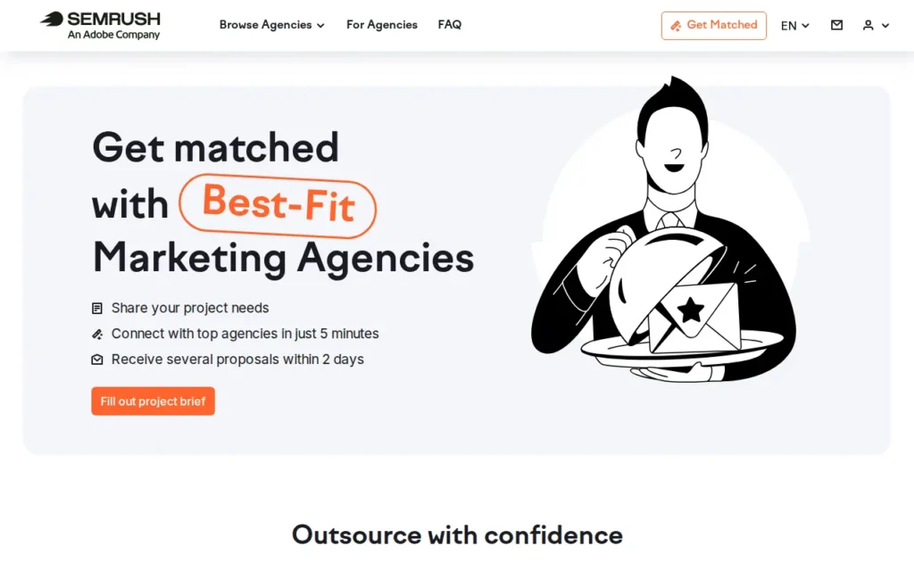 Startseite von Semrush Agency Partners (Agency Finder)