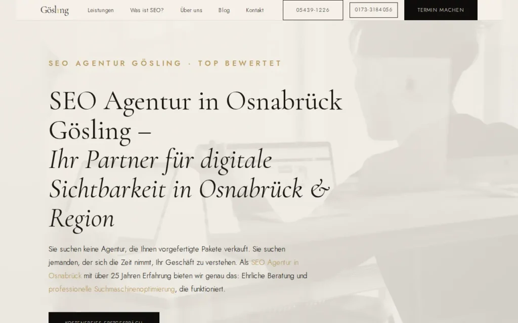 Startseite von SEO Agentur Gösling