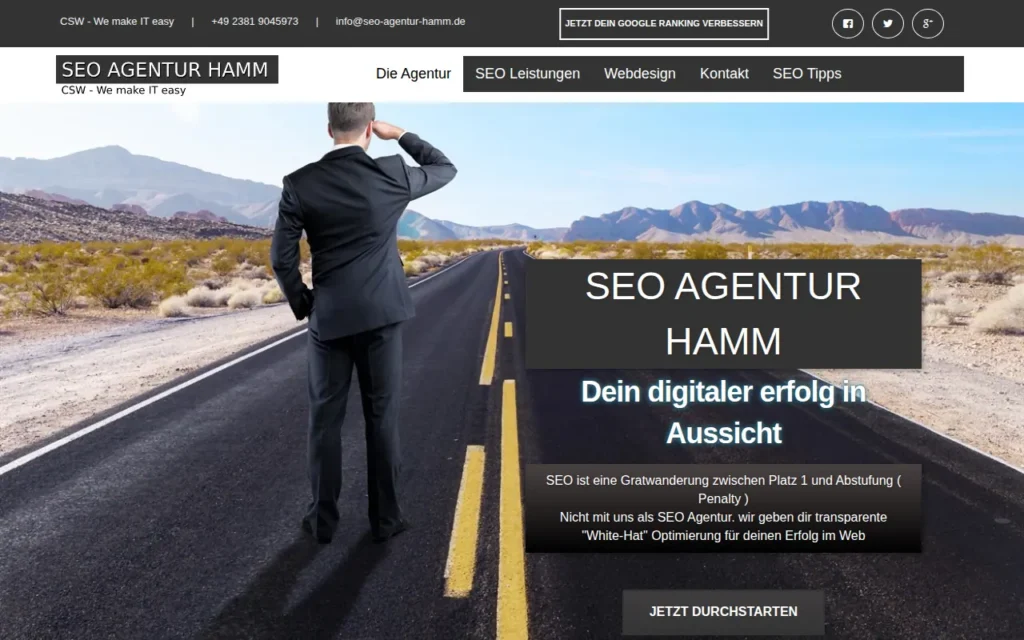 Startseite von SEO Agentur Hamm (CSW – We make IT easy)