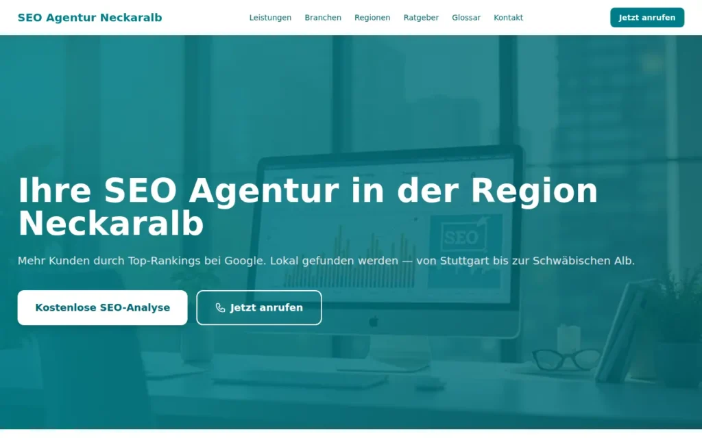 Startseite von SEO Agentur Neckaralb