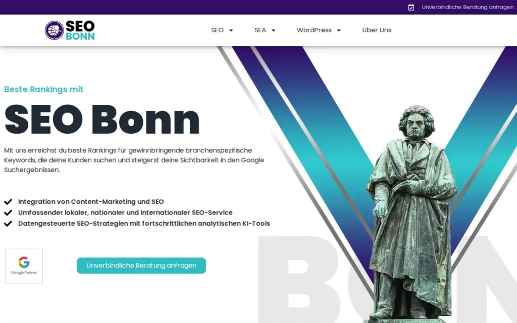 Startseite von SEO Bonn
