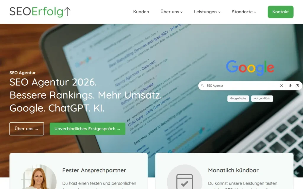 Startseite von SEO Erfolg GmbH