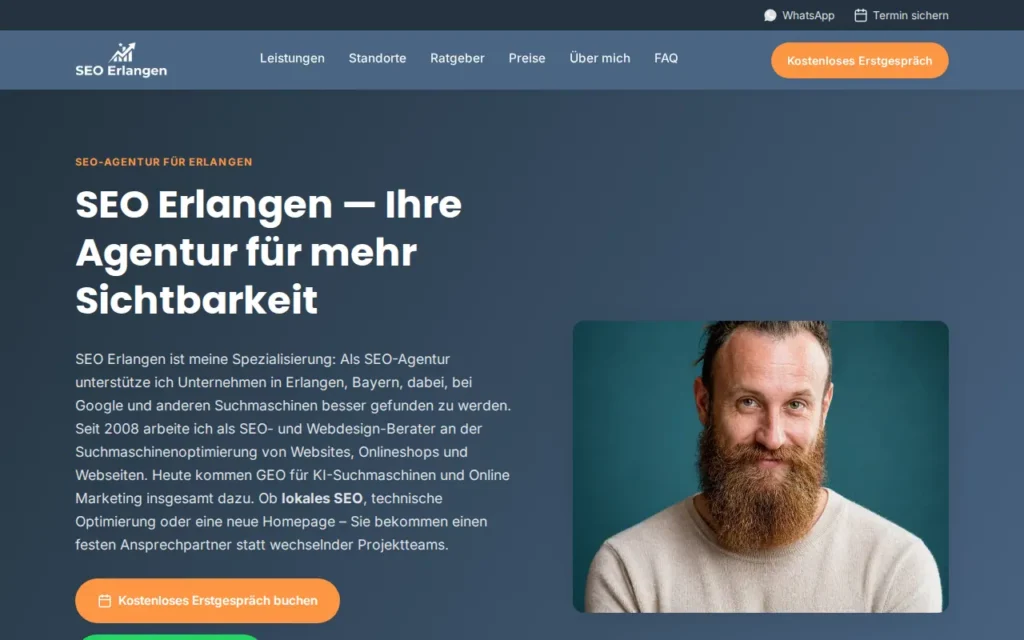 Startseite von SEO Erlangen