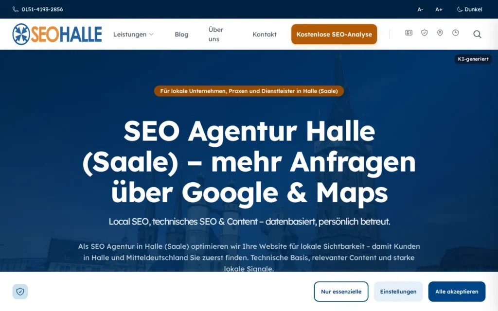 Startseite von SEO-Halle