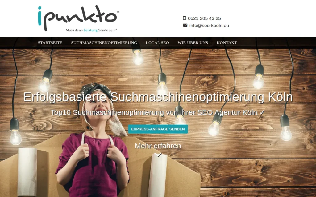 Startseite von SEO Köln (ipunkto GmbH)