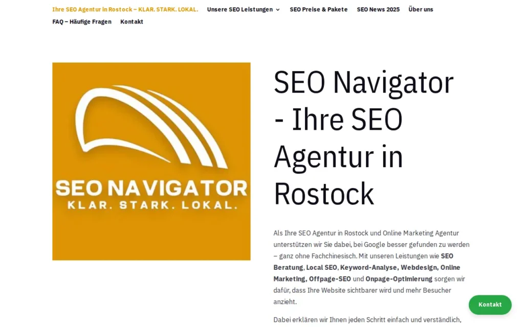 Startseite von SEO Navigator Rostock
