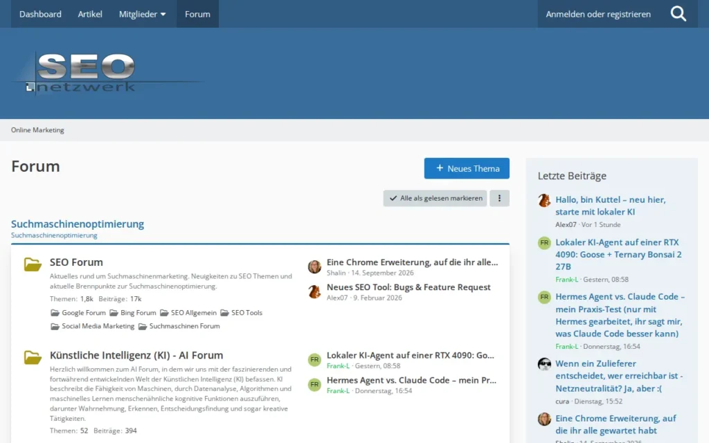 Startseite von SEO-NW Forum