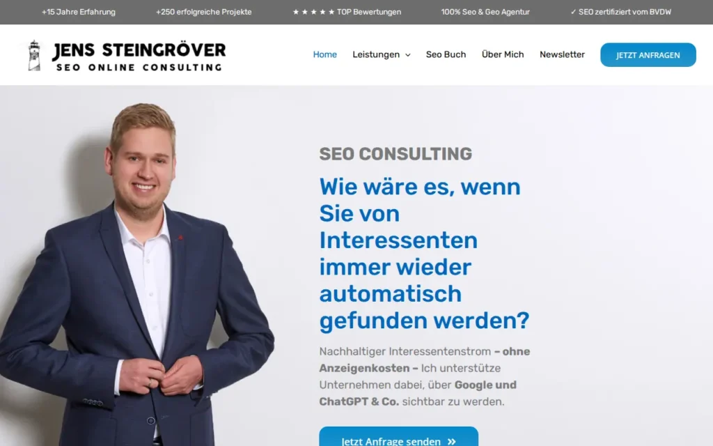 Startseite von Jens Steingröver SEO Online Consulting