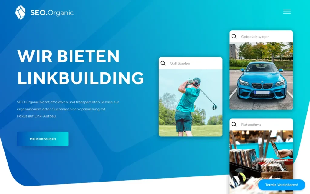 Startseite von SEO.Organic (Cube Media Beteiligungs GmbH & Co. KG)