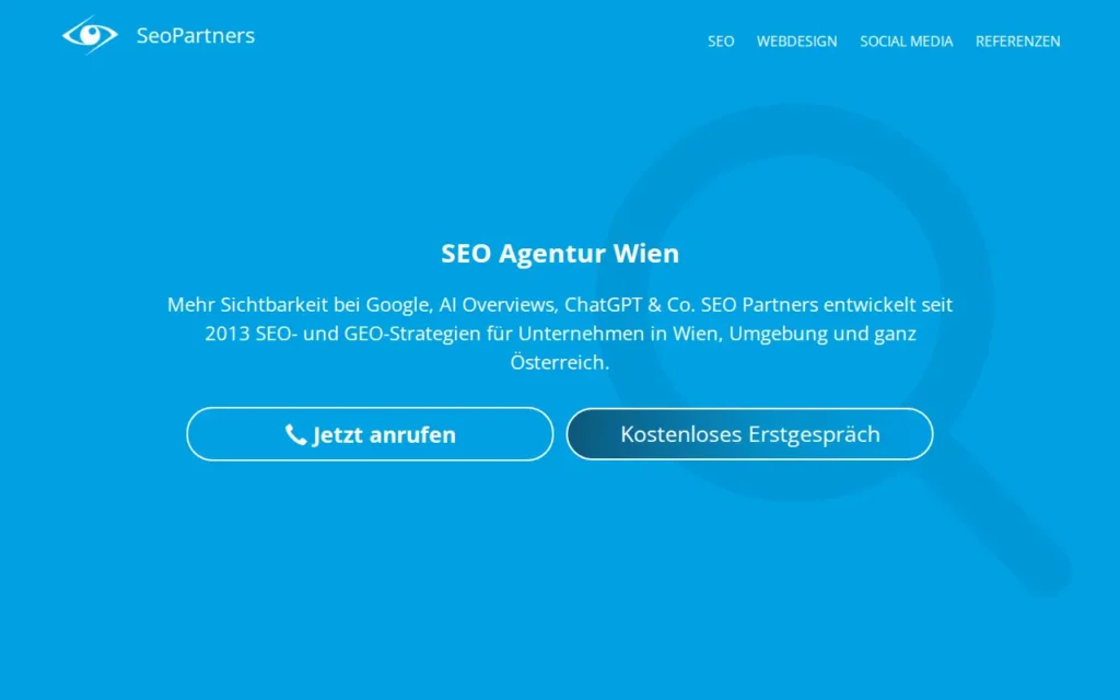 Startseite von SEO Partners (Visio Partners Marketing GmbH)