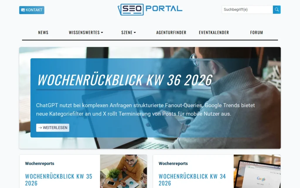 Startseite von SEO-Portal