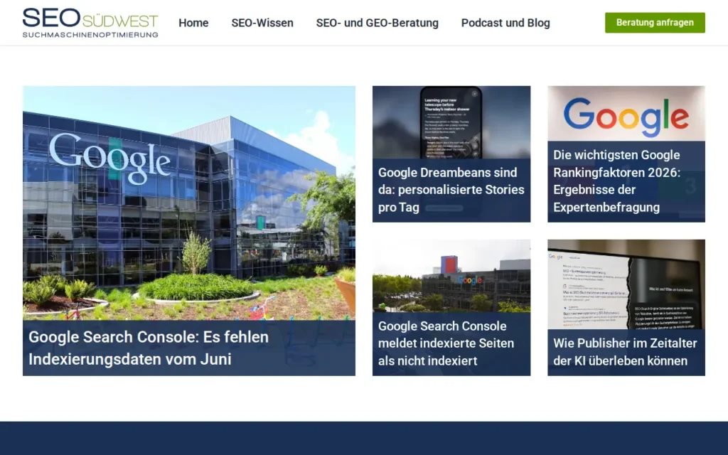 Startseite von SEO Südwest