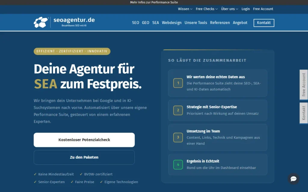 Startseite von seoagentur.de (Online Solutions Group GmbH)
