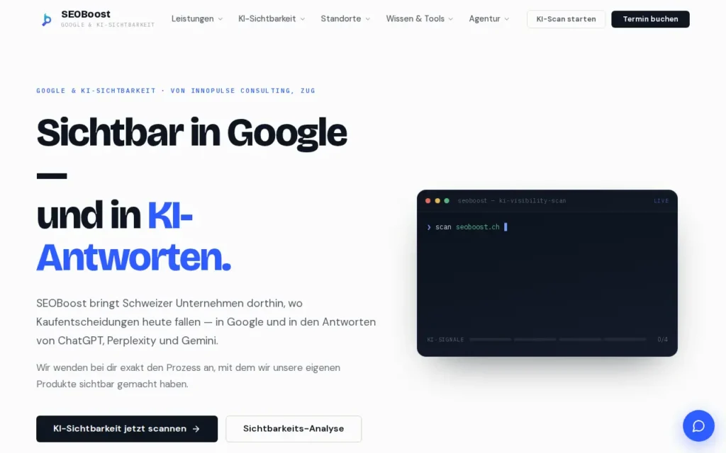 Startseite von SEOBoost