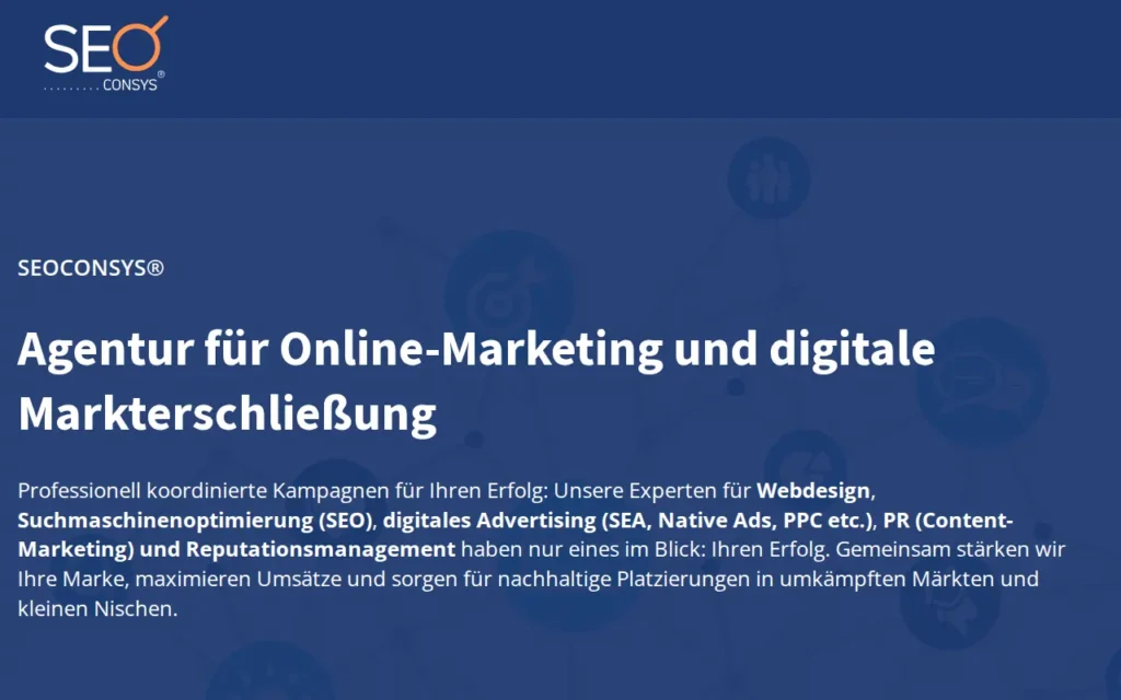 Startseite von SEOCONSYS