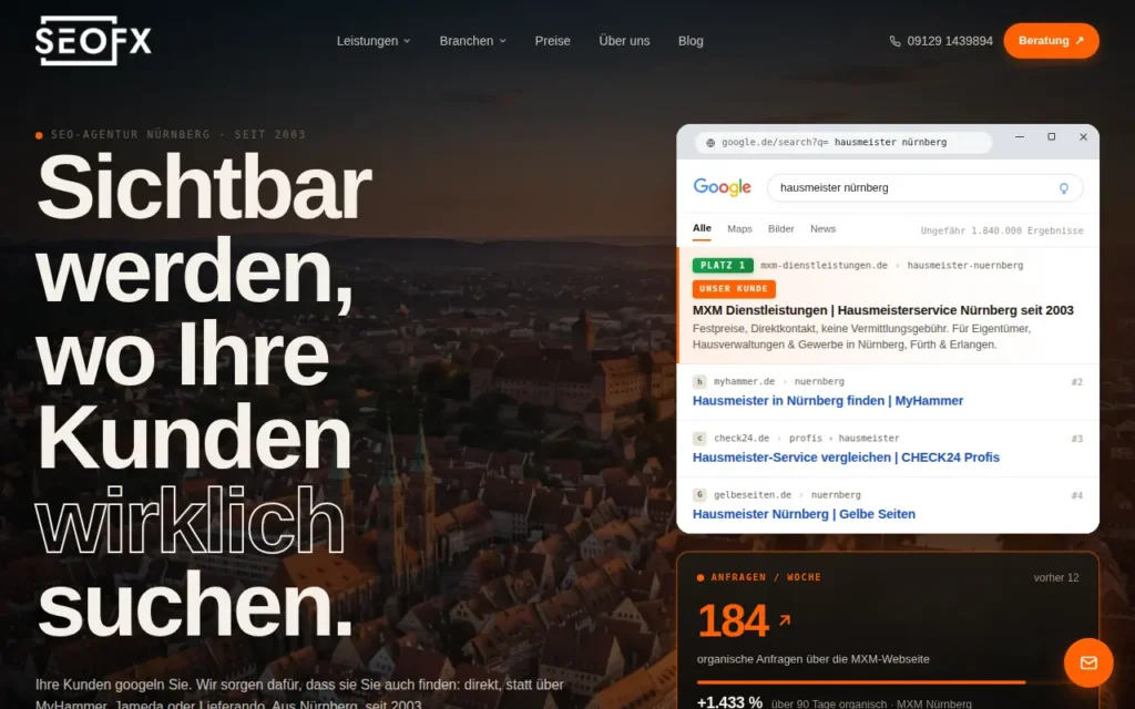 Startseite von SEOFX
