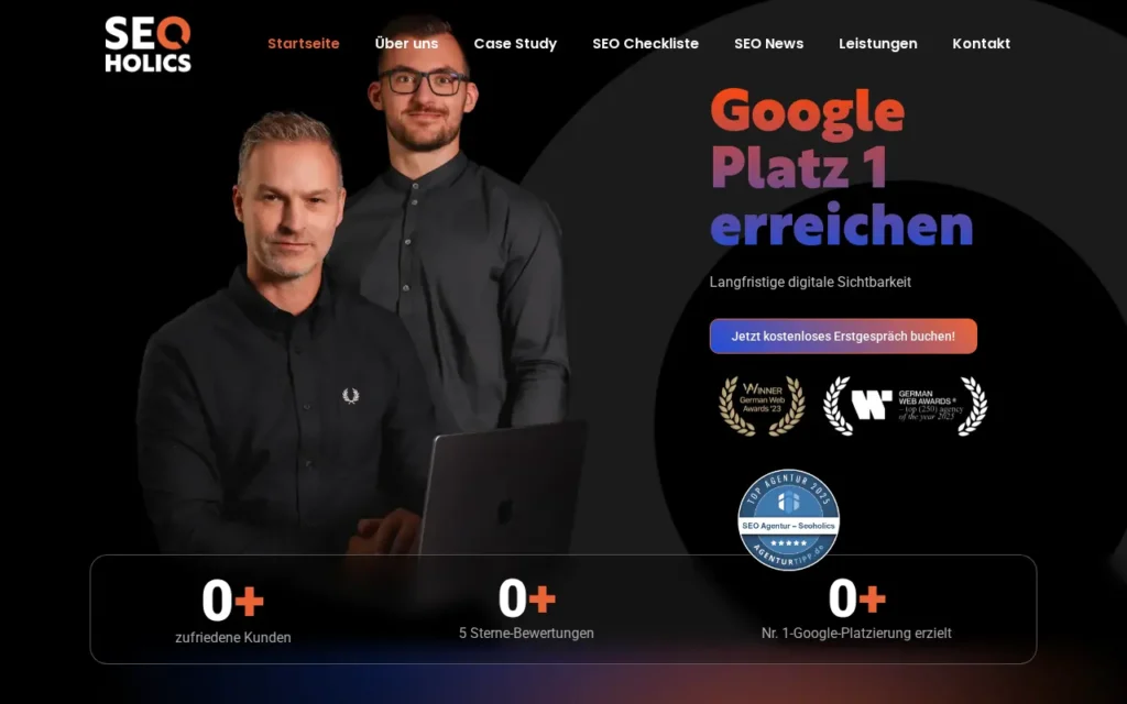 Startseite von Seoholics GmbH