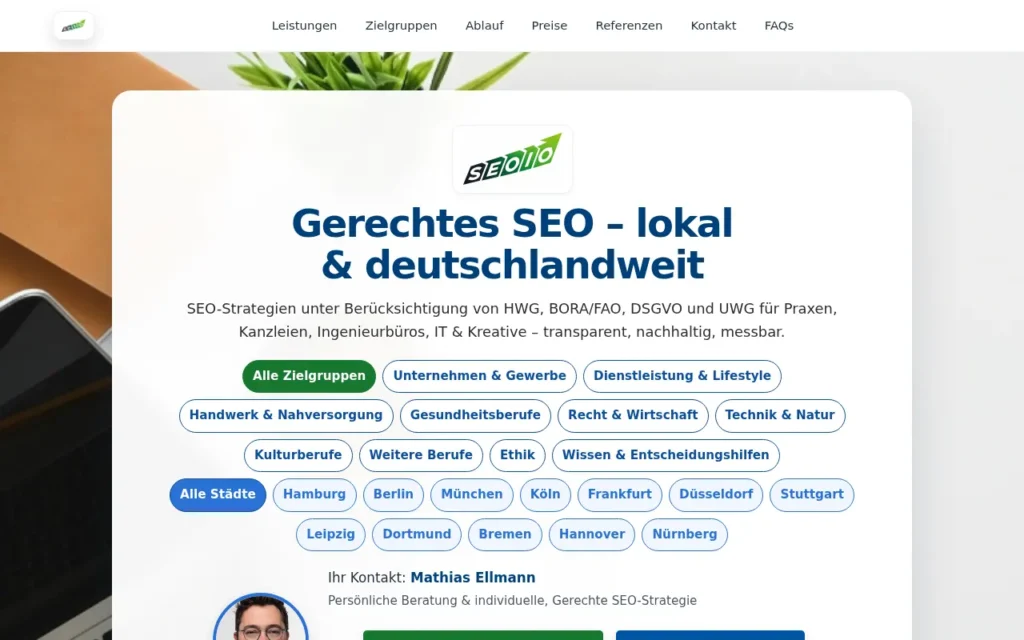 Startseite von SEOIO