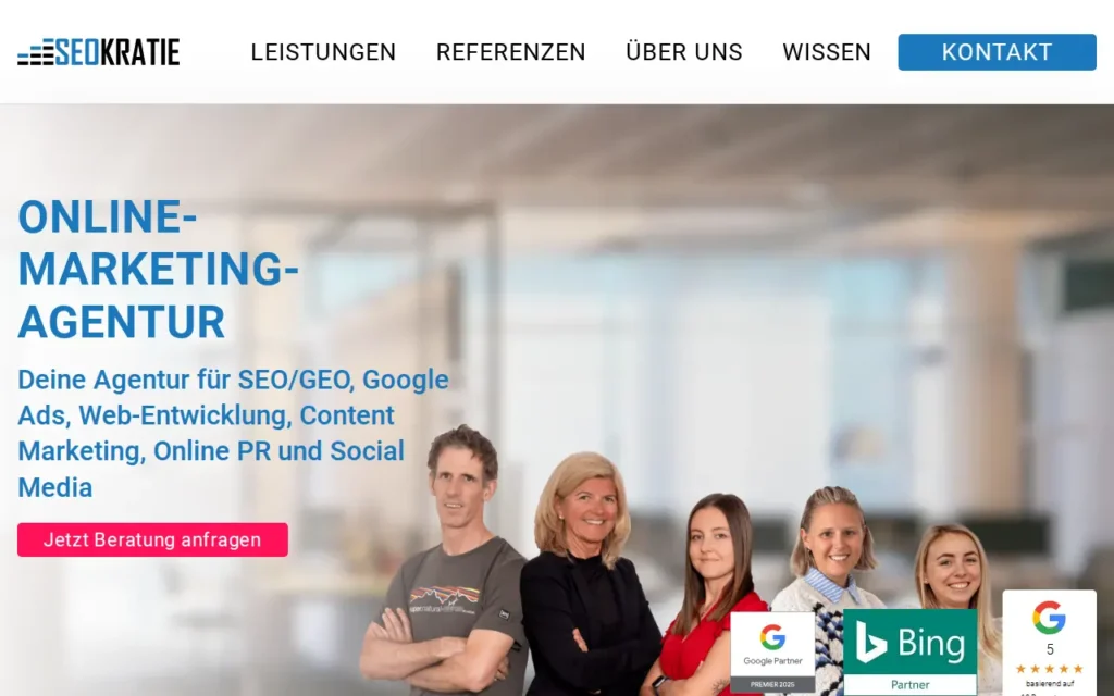 Startseite von Seokratie GmbH