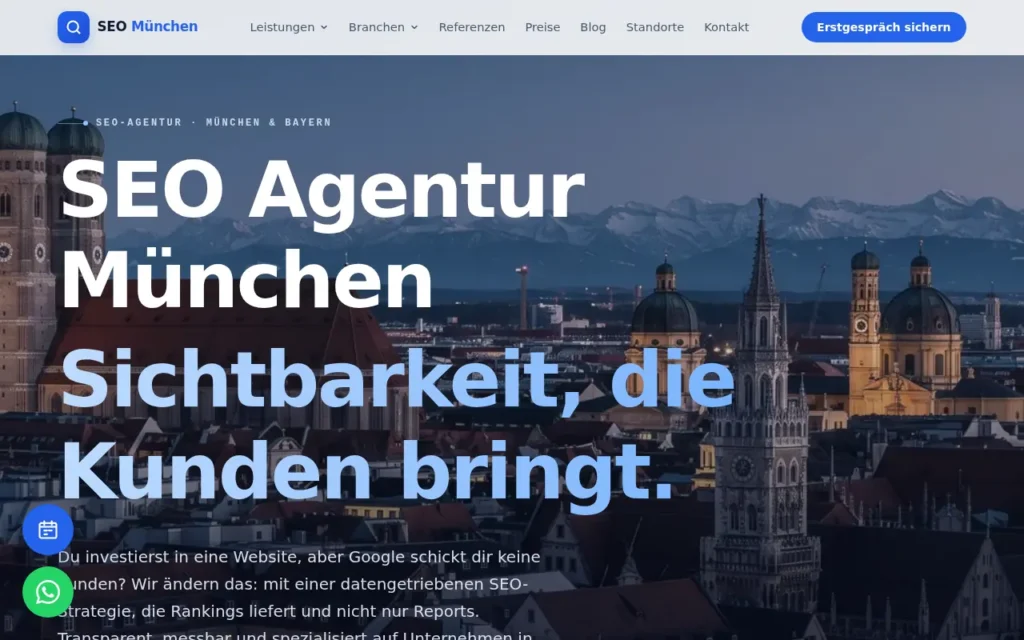 Startseite von SEO München (Venus Management GbR)