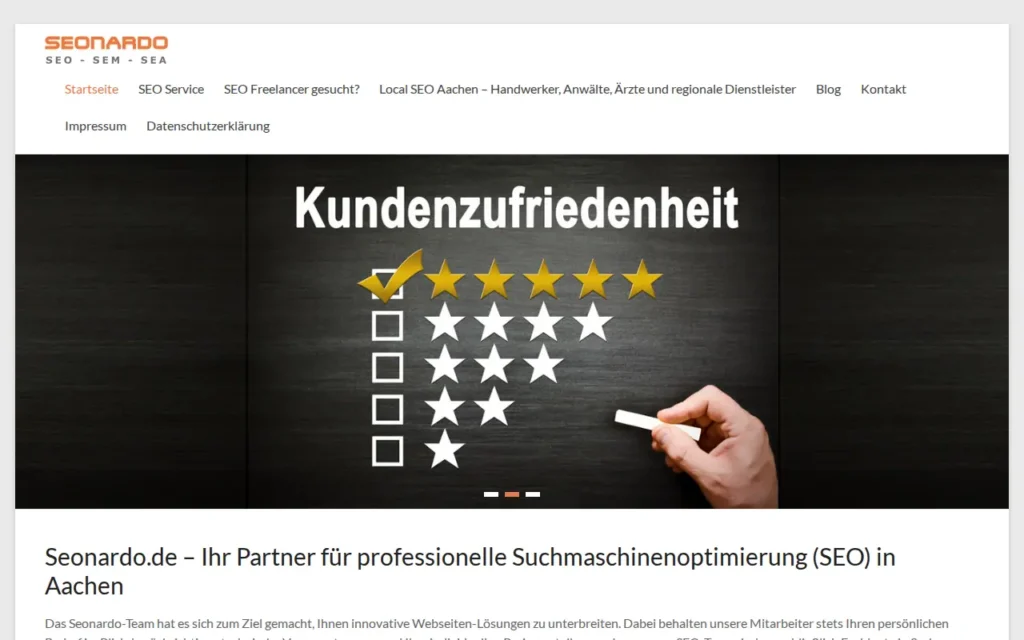 Startseite von Seonardo