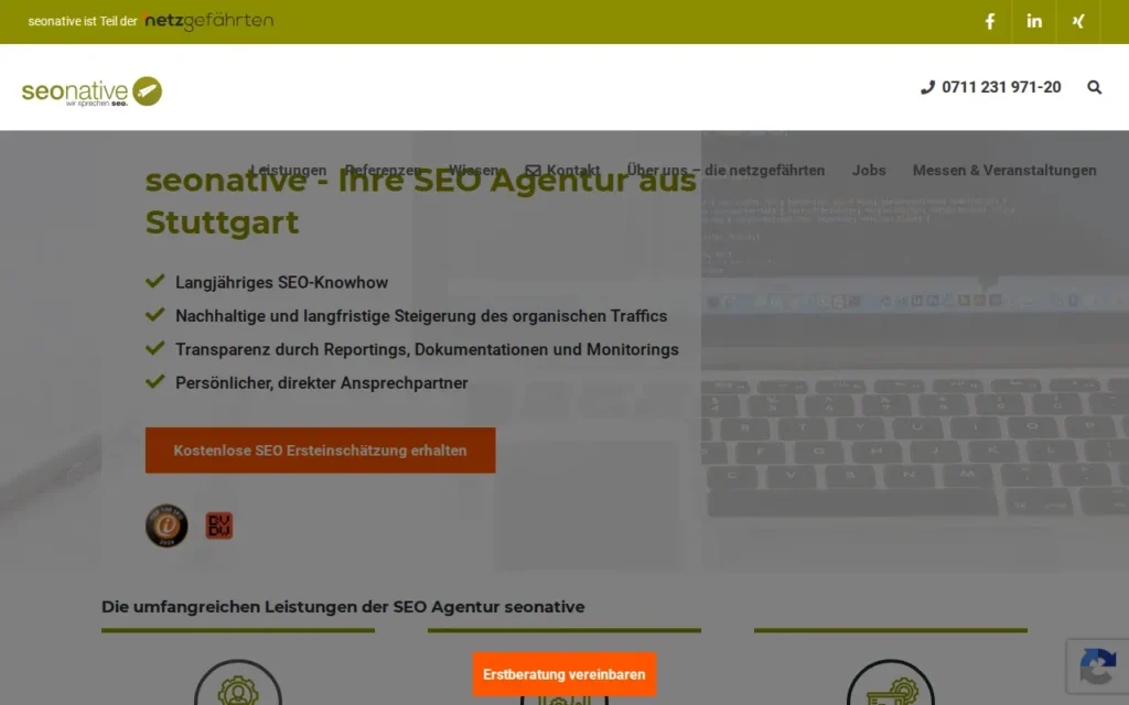 Startseite von seonative (netzgefährten GmbH)