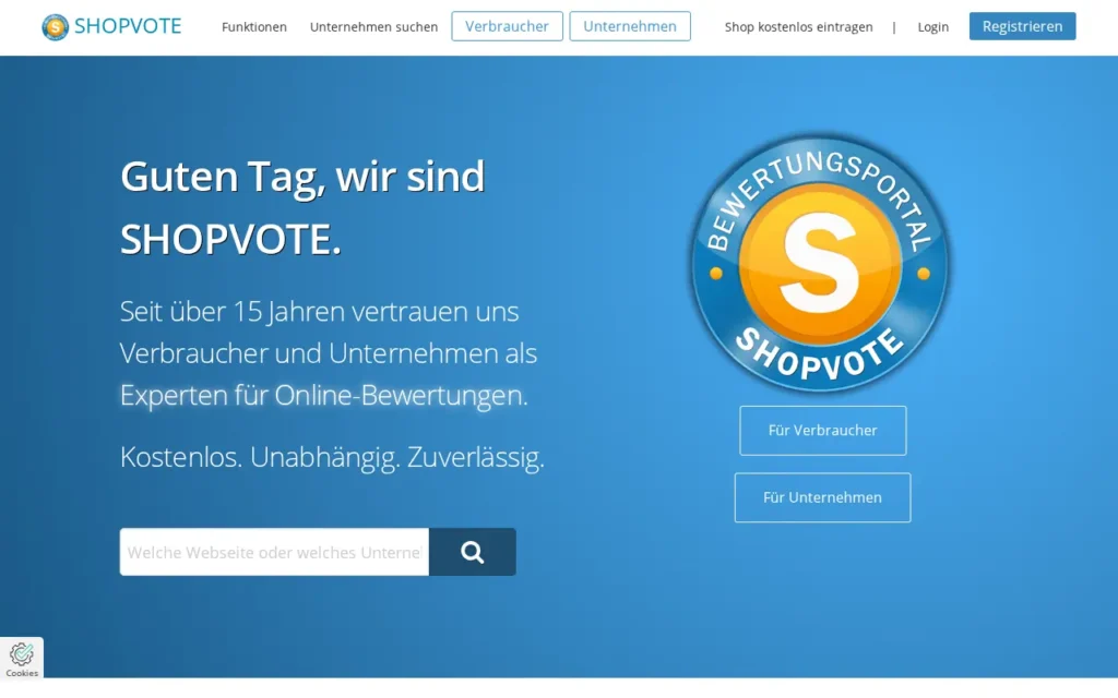 Startseite von ShopVote