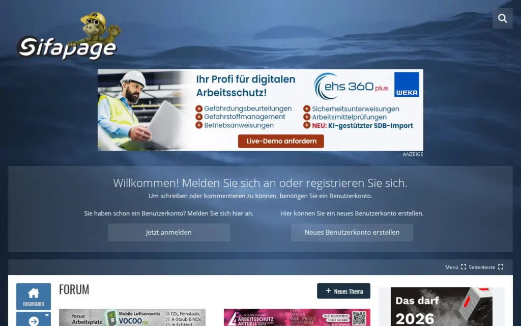 Startseite von SIFABOARD