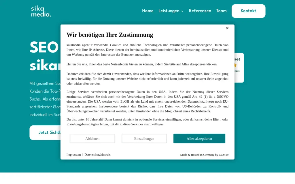 Startseite von sikamedia