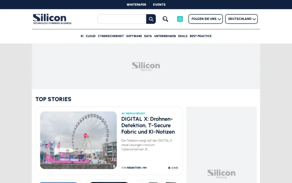 Startseite von silicon.de