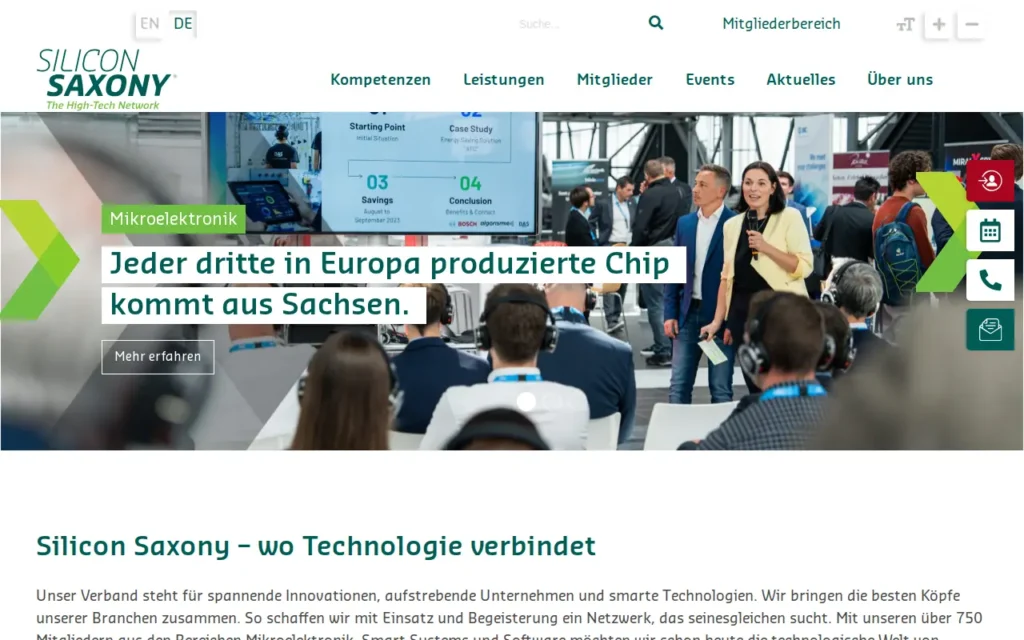Startseite von Silicon Saxony