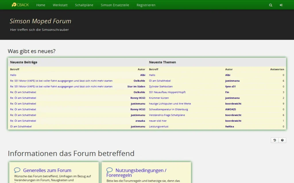 Startseite von Simson Moped Forum