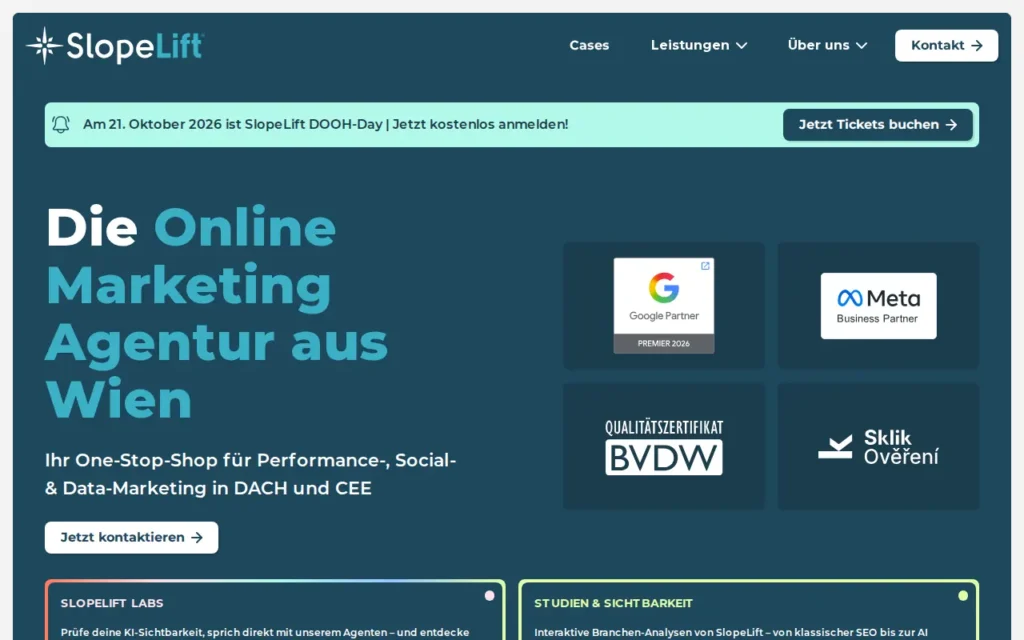 Startseite von SlopeLift