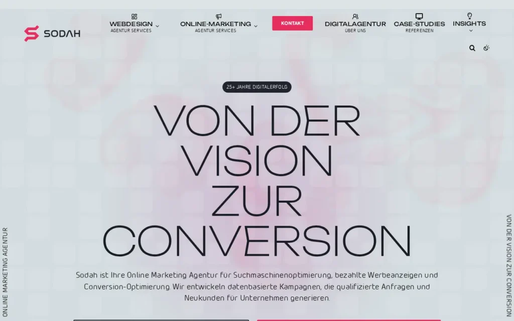 Startseite von Sodah