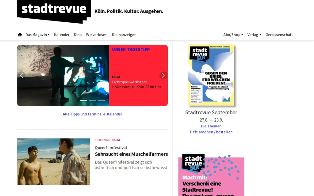 Startseite von Stadtrevue