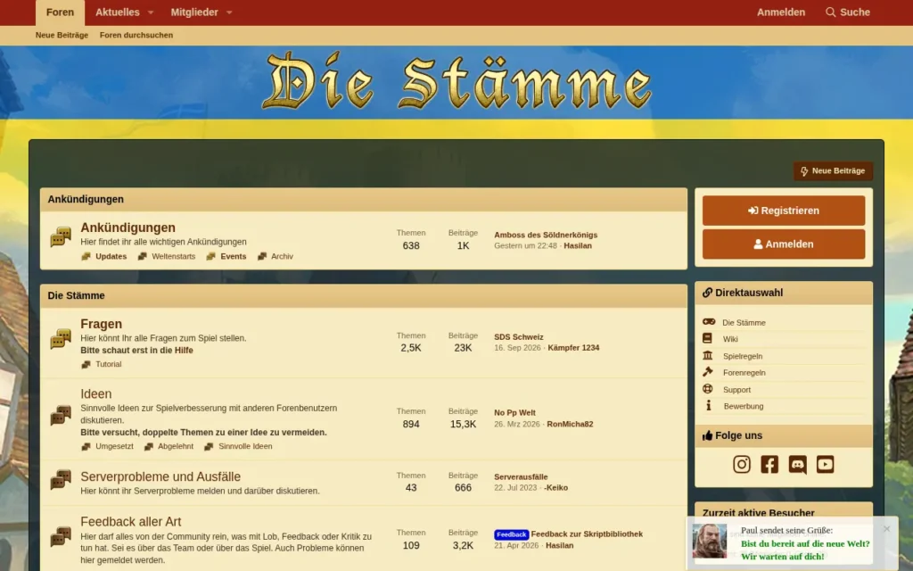 Startseite von Die Stämme CH – Forum