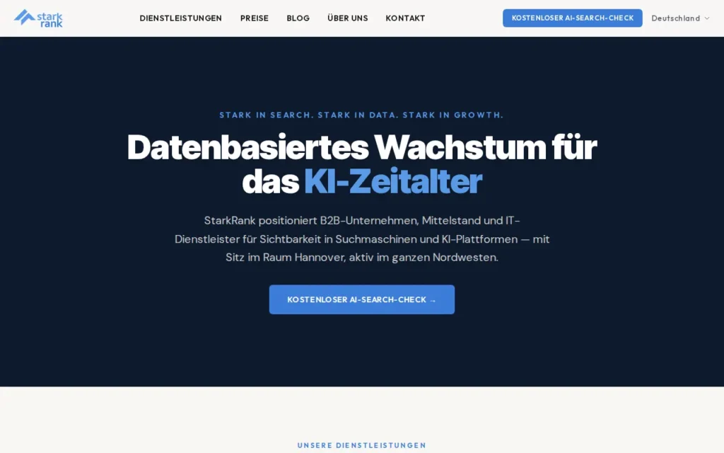 Startseite von StarkRank
