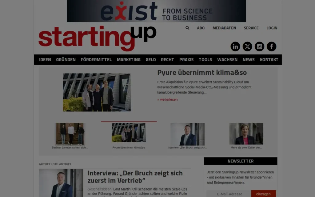 Startseite von StartingUp