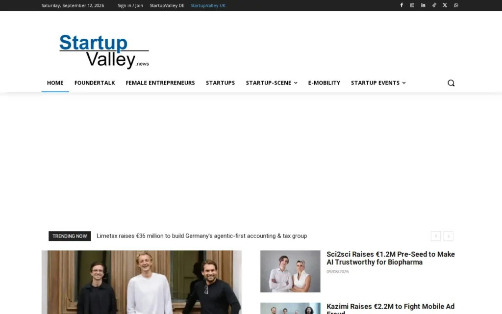 Startseite von StartupValley