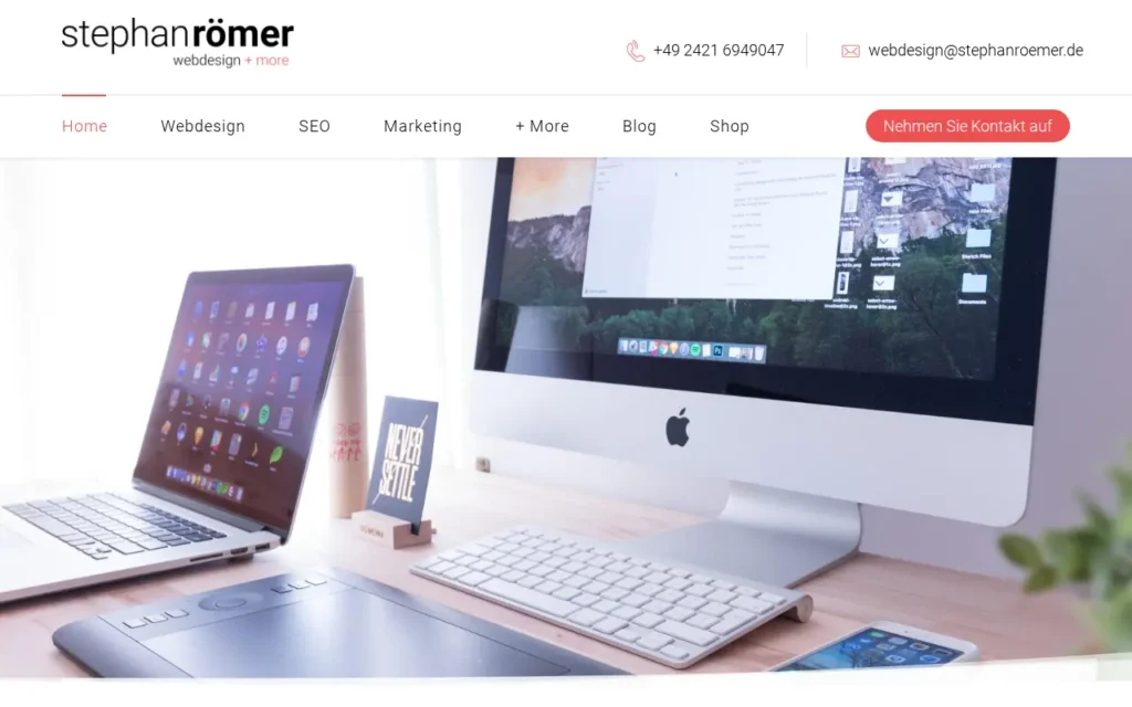 Startseite von Stephan Römer webdesign + more