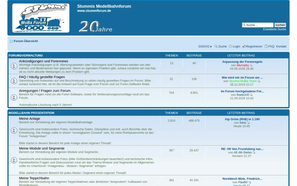 Startseite von Stummis Modellbahnforum