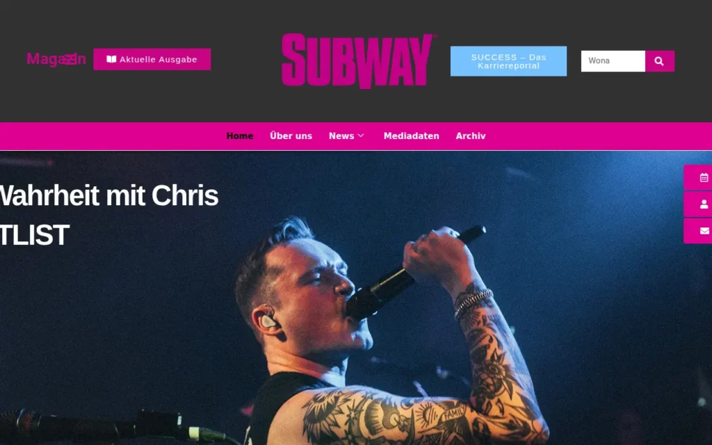 Startseite von SUBWAY