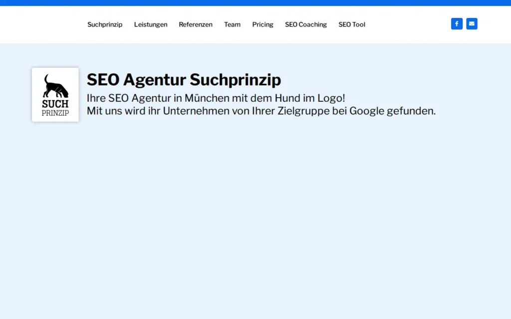 Startseite von Suchprinzip