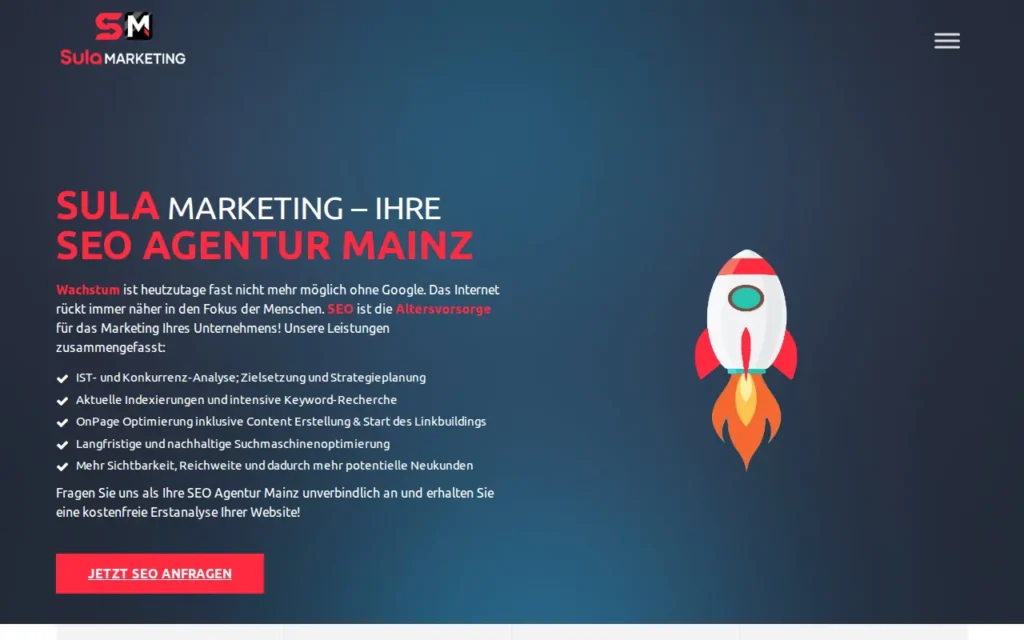 Startseite von Sula Marketing