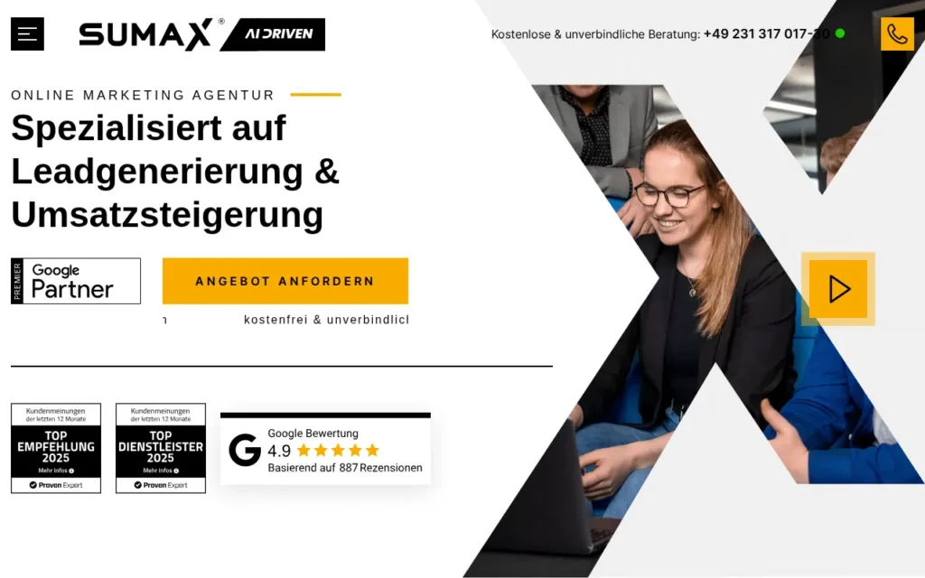 Startseite von SUMAX (Reknova GmbH)