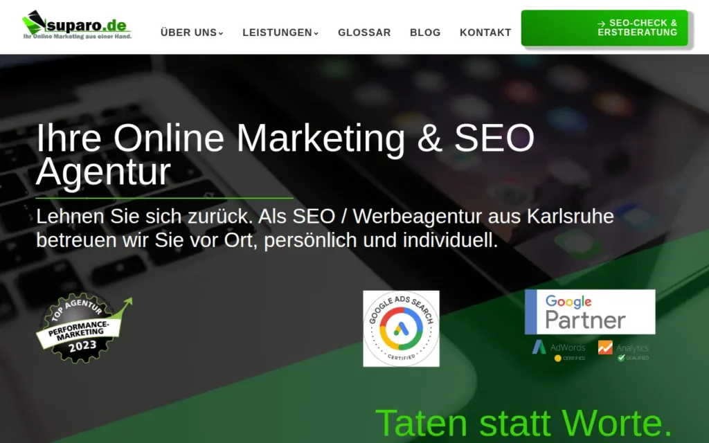 Startseite von suparo