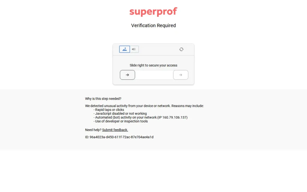 Startseite von Superprof