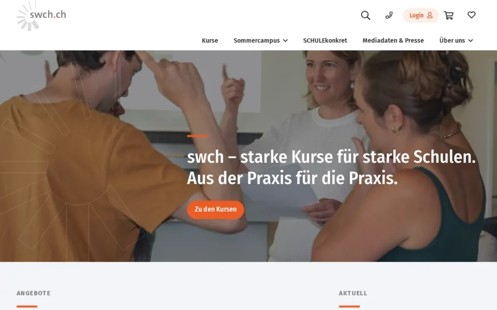 Startseite von SCHULE konkret / swch.ch